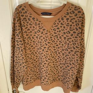 Abercrombie crew neck leopard sweatshirt